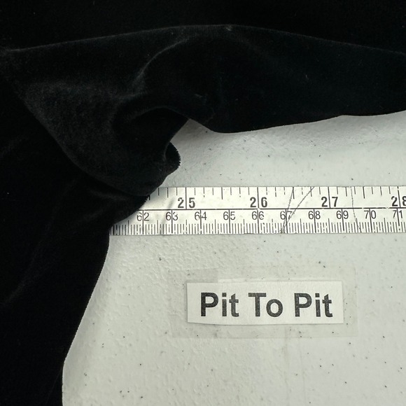 Quacker Factory Womens Velvet Duster Sz 1X Black Beaded Trim Luxe Evening Jacket - Picture 5 of 7